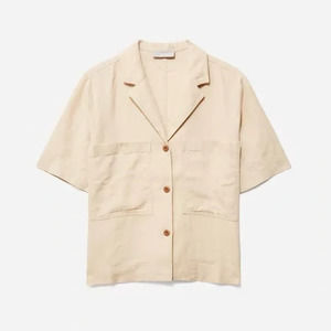 60% OFF Nwt Everlane The Linen Workwear Shirt Warm Khaki Small MSRP: $150